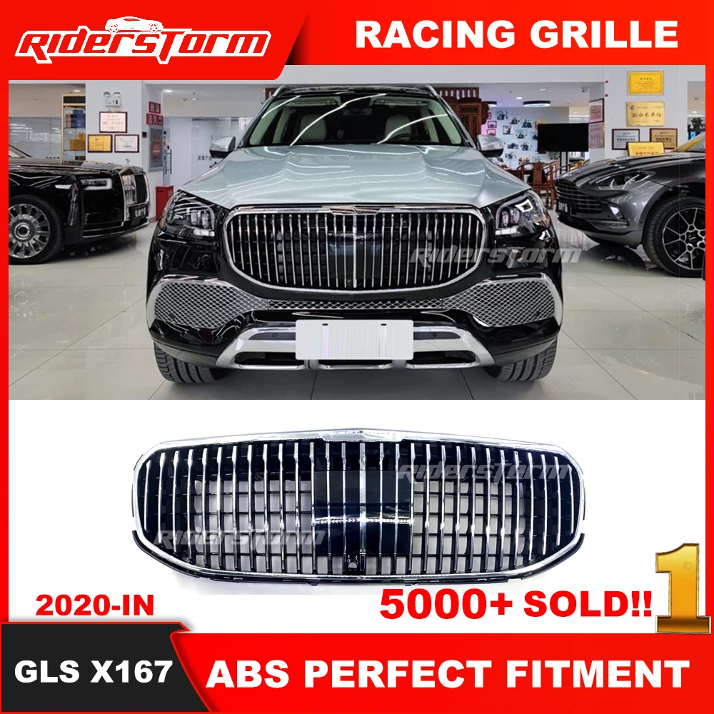 

M style front grill front mesh fit for mercede GLS Class X167 2020+ front bumper grill front mesh for GLS Class X167 Front Grill