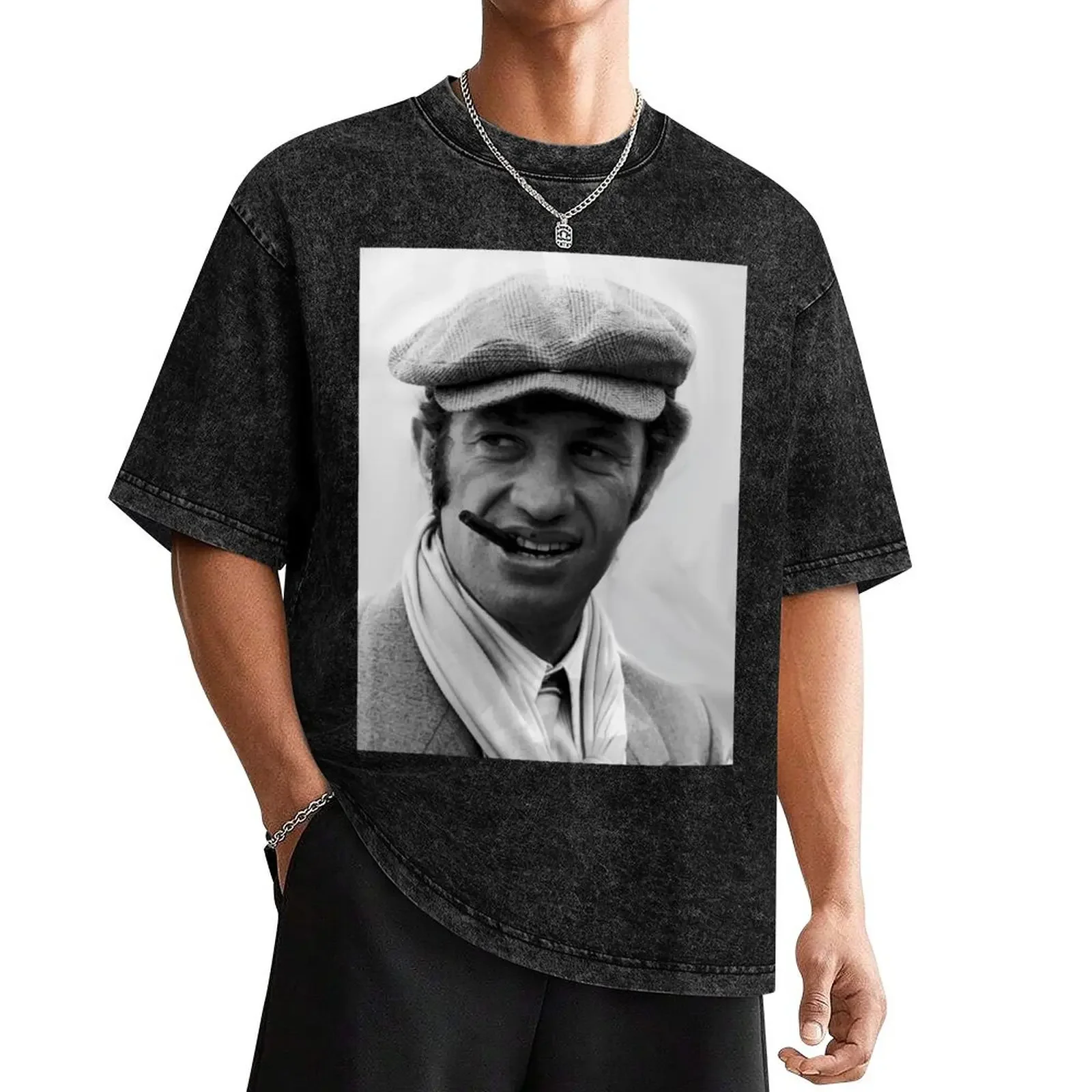 

Jean paul Belmondo portrait T-Shirt anime stuff Aesthetic clothing vintage sports fans heavy weight t shirts for men