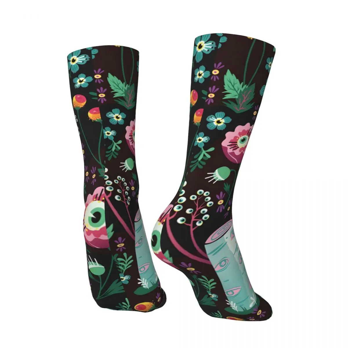 Retro Eyeball Garden Men's compression Socks Unisex Street Style Seamless Printed Novelty Crew Sock