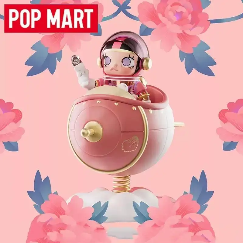 

POP MART Mega Space Molly 100% Blossom Peony Series игрушки Kawaii аниме фигурка орнамент фигурки куклы настольная модель подарки