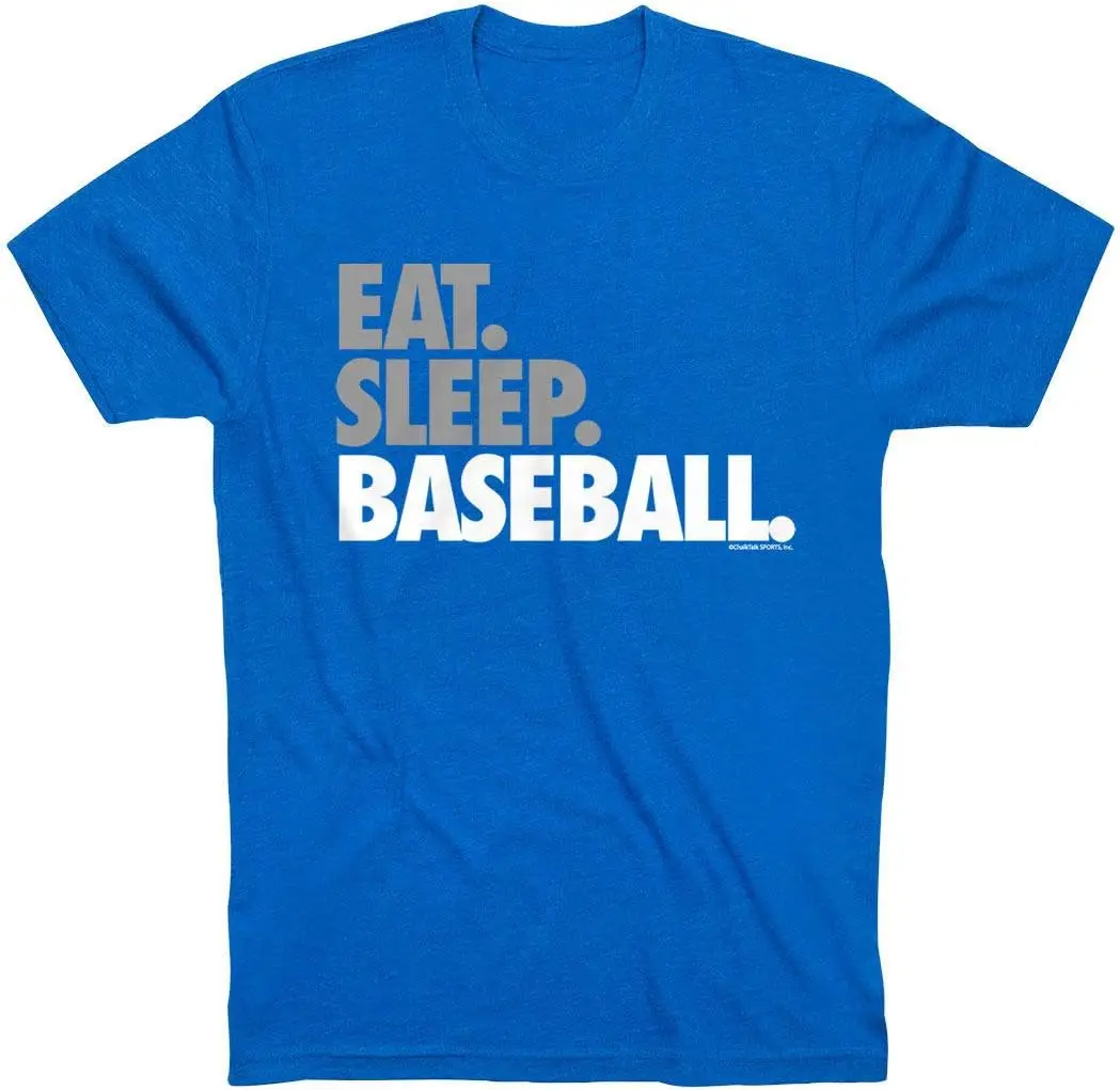 Eat Sleep Baseball Bold Text Adult T-Shirt | Baseball Tees by ChalkTalk Sports | Multiple Colors | Adult Sizes
