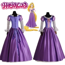 Anime Princess Rapunzel Cosplay Costume Women's Purple Dress for Adult Women Rapunzel Halloween Costume forChristmas Party