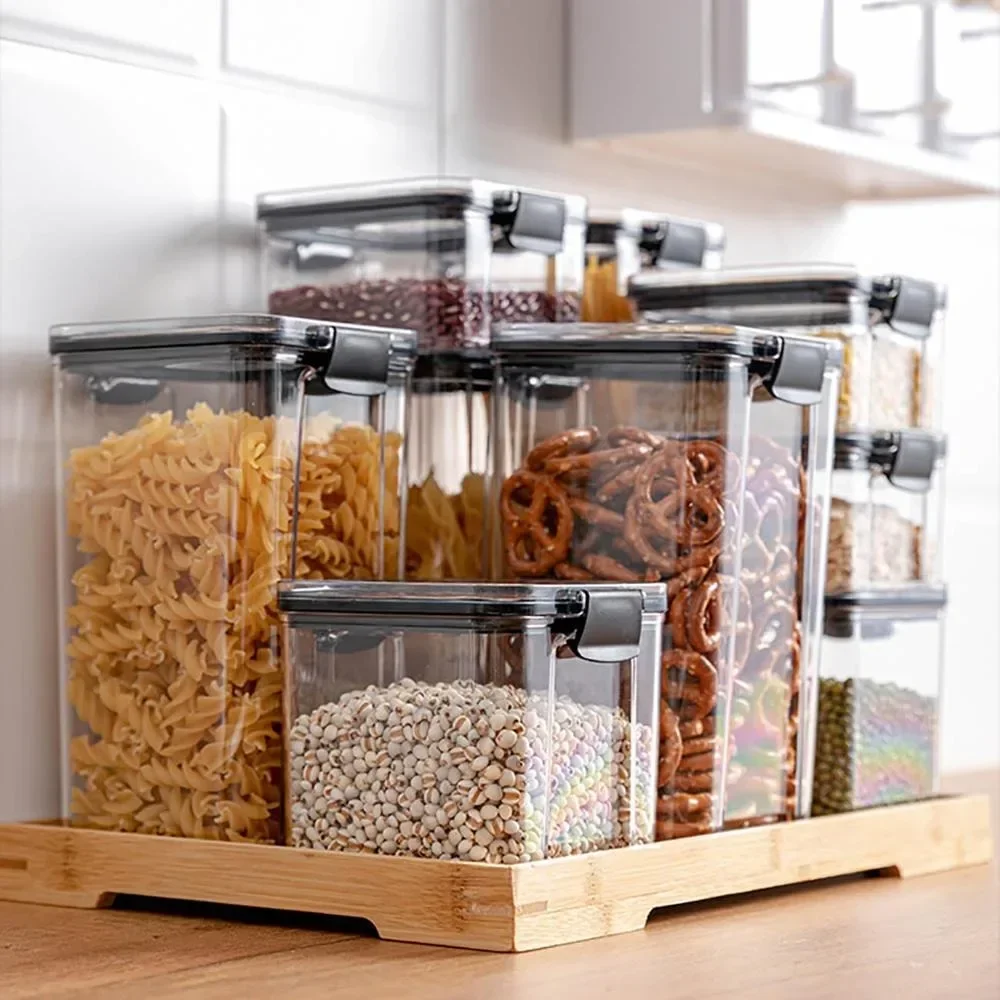 PET Food Storage Containers Kitchen Storage Organization Kitchen Storage Box Jars Ducts Storage for Kitchen Food Storage Box