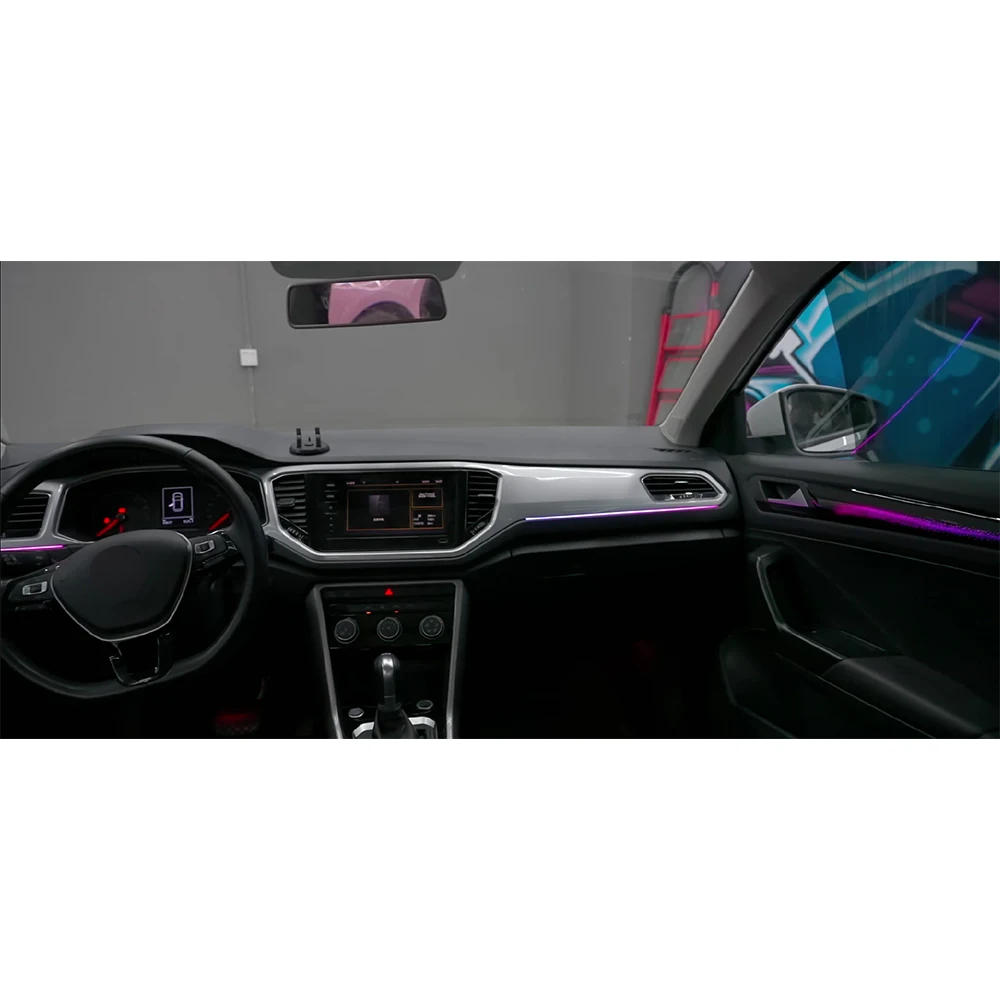 Galaxy Style RGB Ambient Light 22Lamp For VW T-ROC 2018-2022 Car Interior Ambient Lighting Kit Plug-and-Play IP65 Waterproof 12V