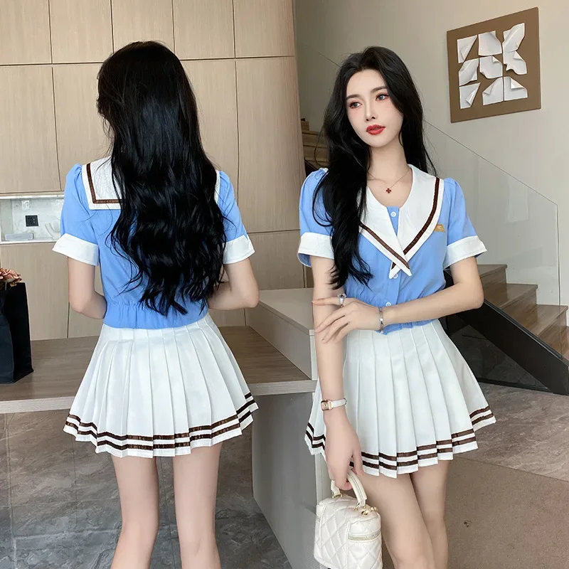 

Women Work Clothes Shirt Short Skirt Hotel Waiter Beauty Salon Spa Massage Nail Cafe Foot Bath Technician Overalls Uniform 2025