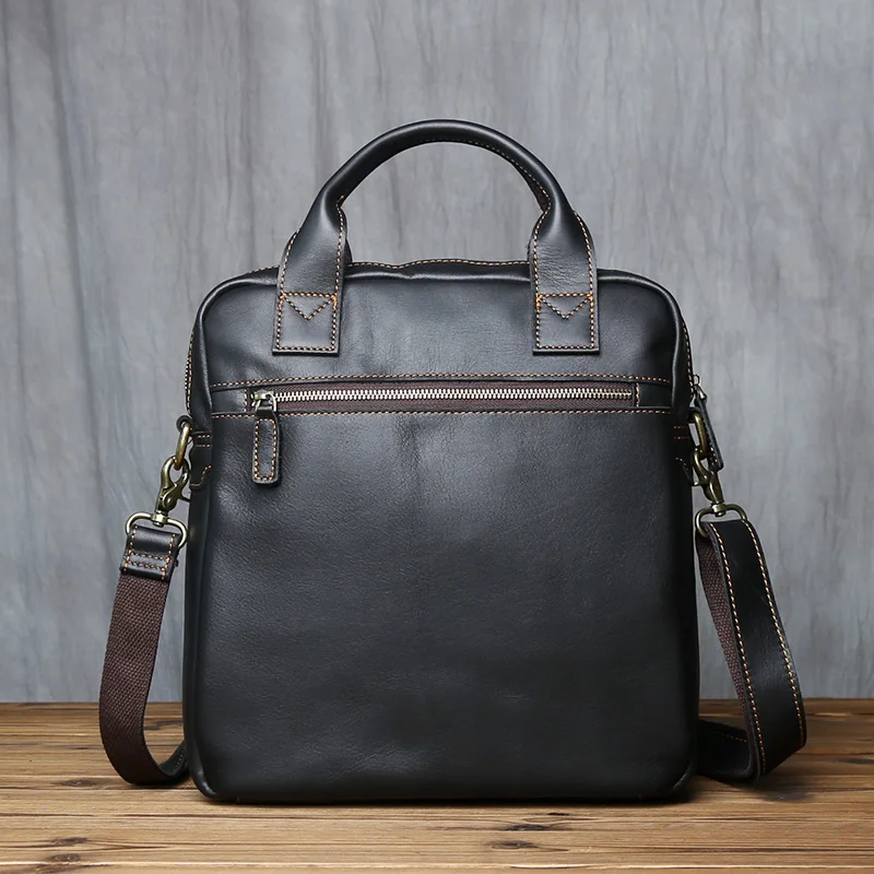 NZPJ Neue Retro Leder herren Handtasche Top Schicht Rindsleder Vertikale Einzigen Schulter Umhängetasche Briefträger Aktentasche Computer Tasche – Detail 25