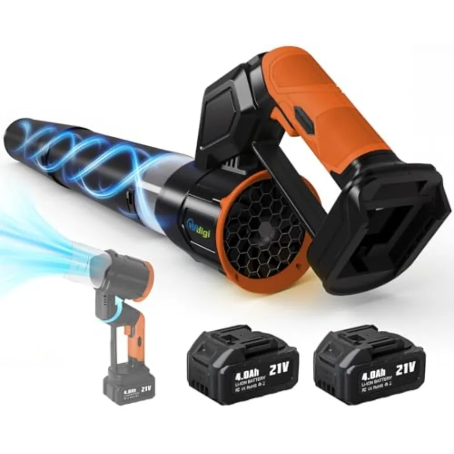 

Electric Leaf Blower Cordless 180° Rotatable 2 Batteries and Charger Handheld Leaf Blowers for Lawn Care 4 Speed Mode Portable