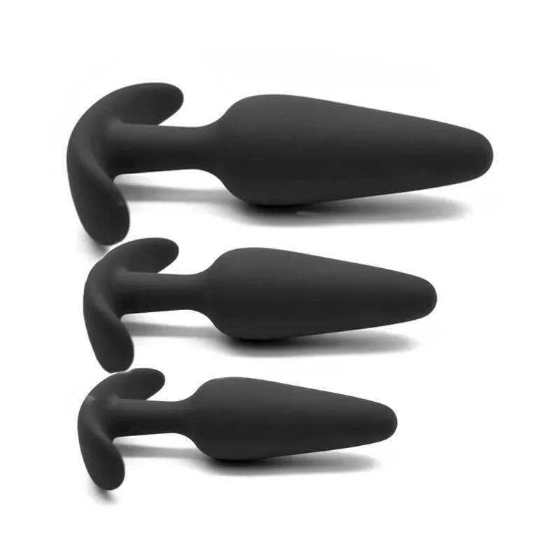 Consolador de silicona seguro para hombres y mujeres, tapón Anal Unisex, tapón Sexy, 3 tamaños diferentes, Juguetes sexuales para adultos, masajeador de entrenador