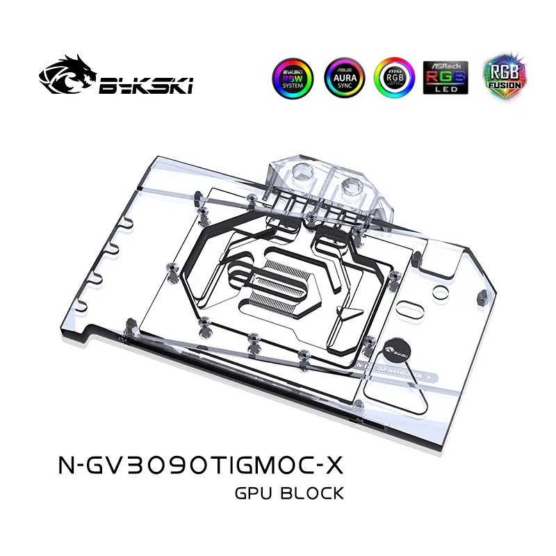 Bykski GPU Water Cooling Block For Gigabyte Geforce RTX 3090Ti GAMING OC 24G Cooler With BackPlate,N-GV3090TIGMOC-X