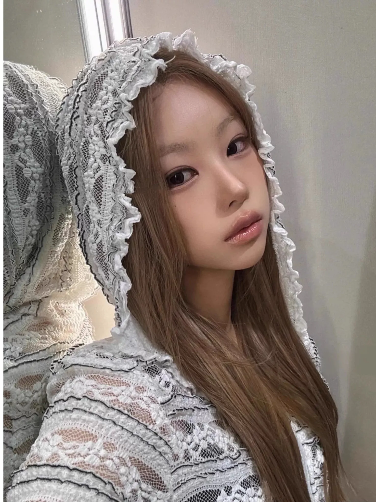 

Autumn New Sle Heavy Embroidery Mixed Color Lace Trim Hooded Zipper Slim Fit Long Sve 3D Embroidery Small Jaet