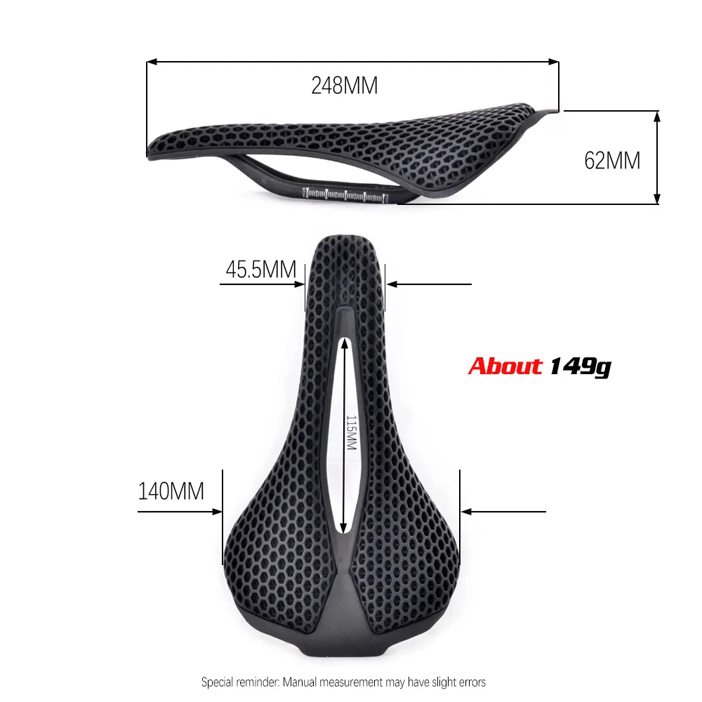 Ultralight 3D Printed Carbon Saddle Racing Bike Seat Mat Bicycle Mountain Bike Riding Road MTB Seat Racing Mountain Cycling Part