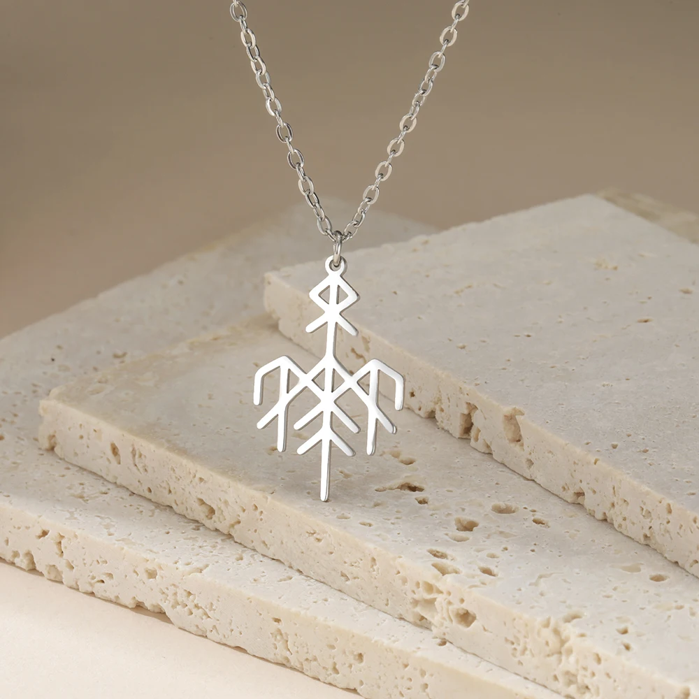 Dawapara Wardruna Symbol Halskette Älteres Futhark Nordisches Runen-Anhänger Schutzamulett Edelstahl-Schmuck – Detail 8
