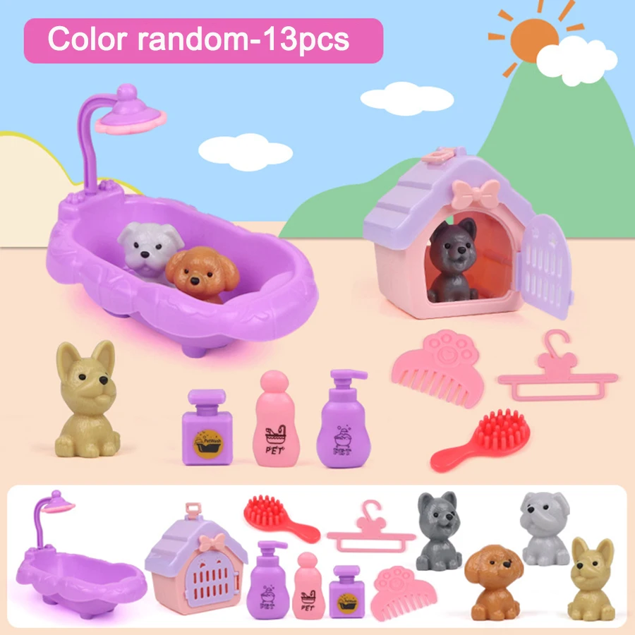 Zabawki dla dzieci, domek dla zwierząt, małe urocze pieski i kotki, lalki, huśtawki łazienkowe, symulowane karmienie, domek dla kota i psa.