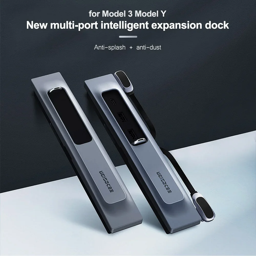 Per Tesla Model 3 Model y Center Console 3-in-1 Docking Station per veicoli adattatore Hub USB accessorio di ricarica rapida