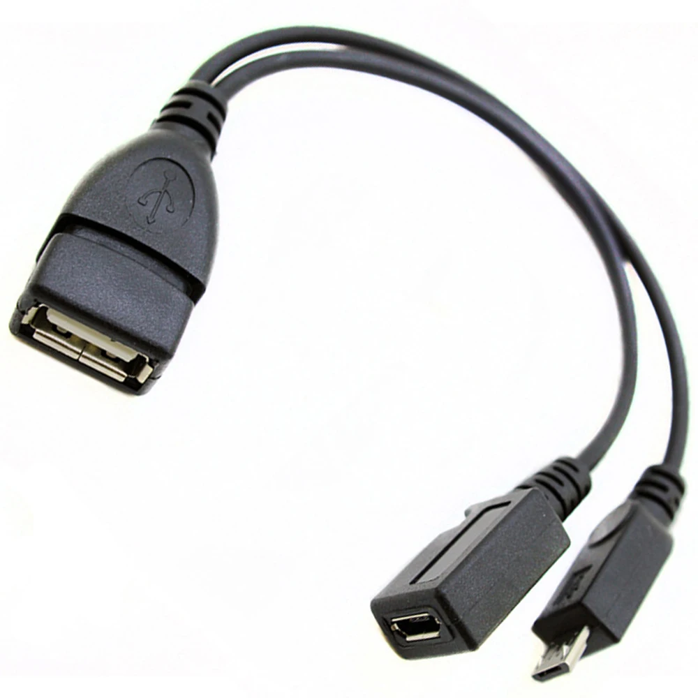 2 في 1 OTG مايكرو USB المضيف الطاقة Y الفاصل USB محول إلى مايكرو 5 دبوس ذكر أنثى كابل ل النار التلفزيون 3 أو 2nd الجنرال النار عصا