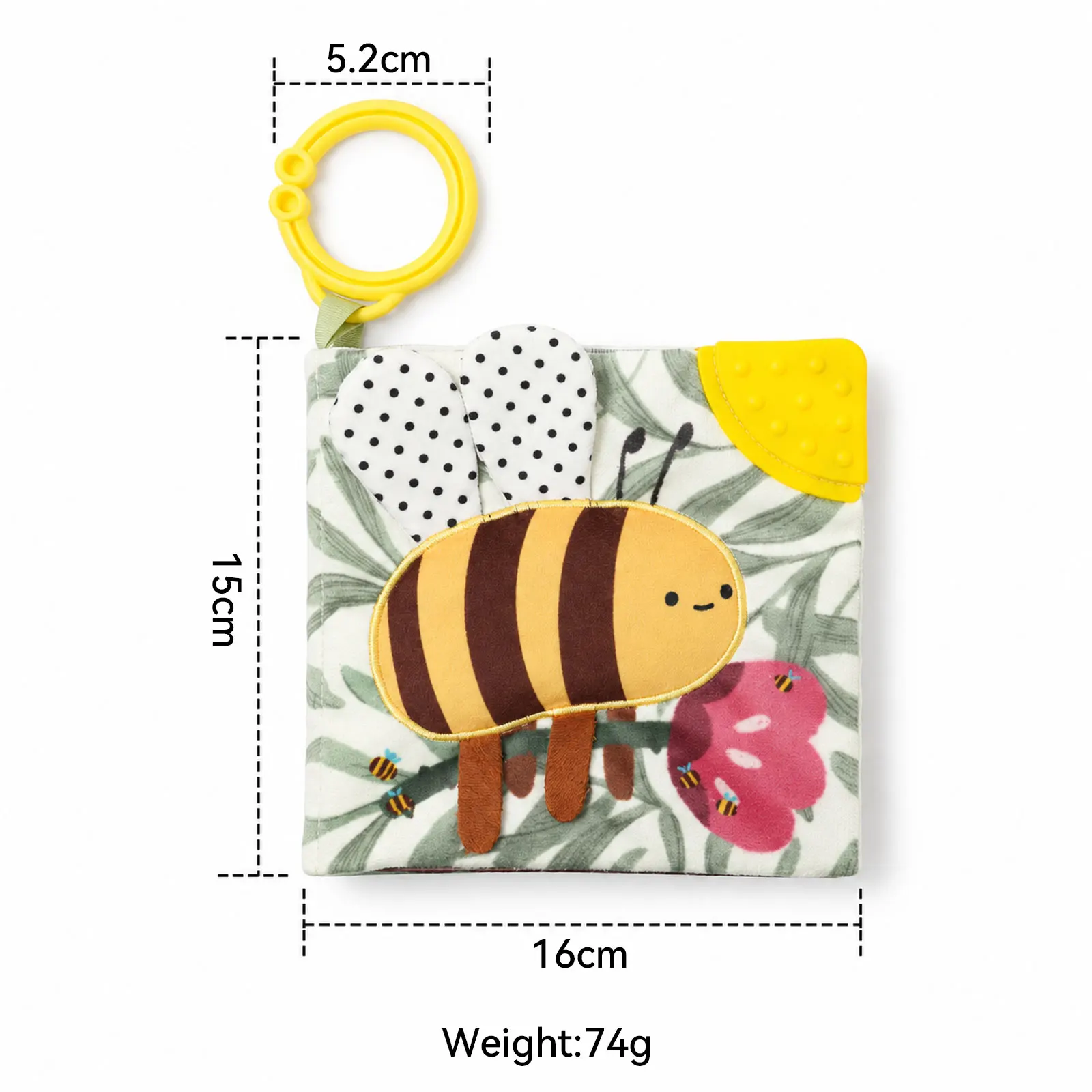 Montessori Forest Baby Book - Soft Sensory Cloth Book with Mirror & Teether for Newborn 0-12 Months, Woodland Activity Toy Gift