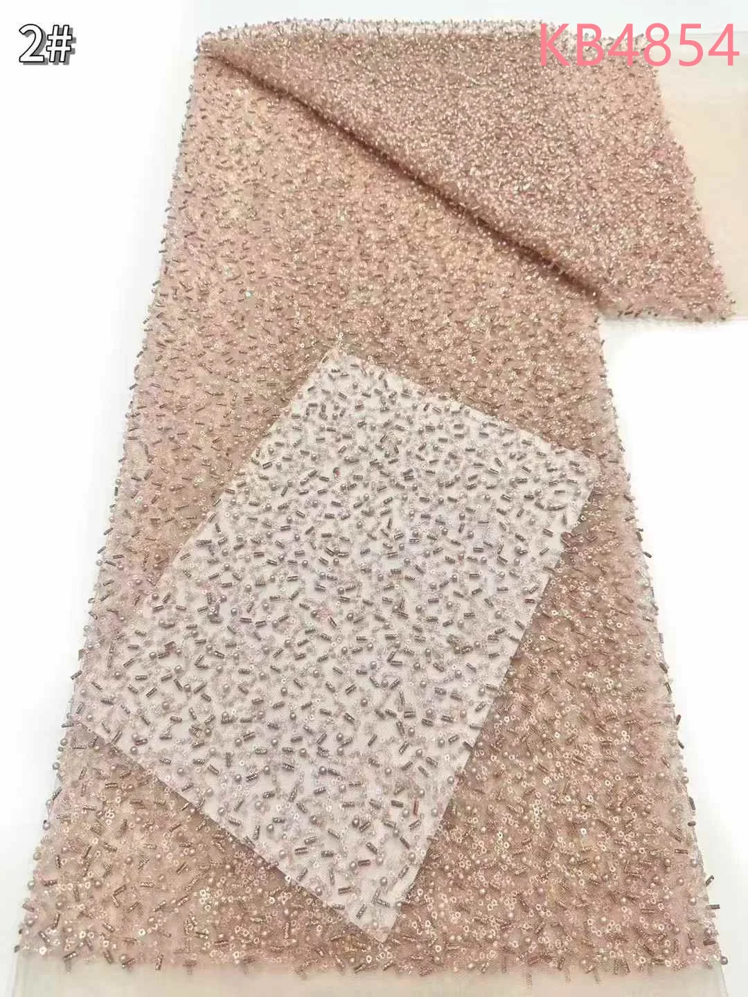 نسيج الدانتيل الأفريقي 2024 جودة عالية الوردي الترتر تول أقمشة الدانتيل مطرز النيجيري الدانتيل لفساتين حفلات الزفاف KB4854