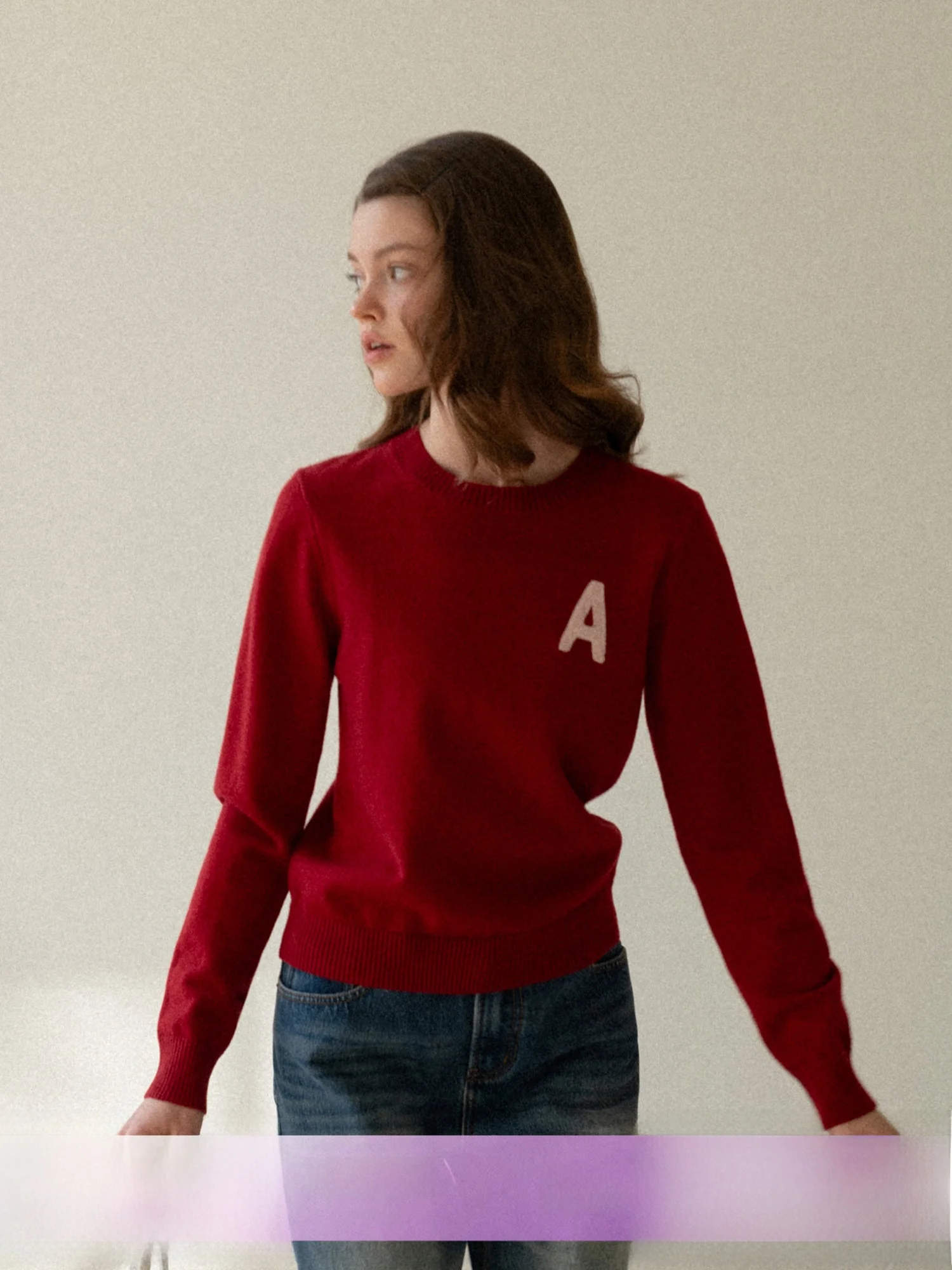 

Casual round Neck Long Sleeve Knitted Sweater Women's Style Comfortable Fit Versatile Letter Pattern Soft Acrylic Blend Eggka