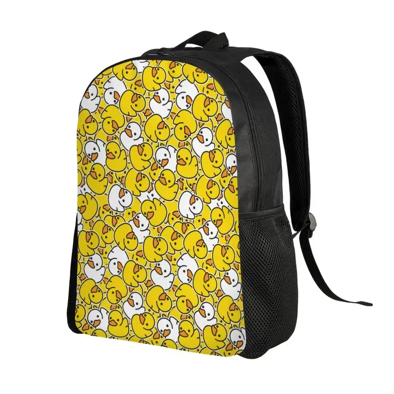 Mochilas clássicas do pato de borracha dos desenhos animados, saco impermeável da escola universitária, impressão Bookbag para mulheres e homens