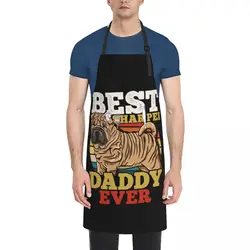 Shar Pei Dog Dad Daddy Father's Day T-Shirt Apron Kitchen Apras Man Woman Work Sexy Apron