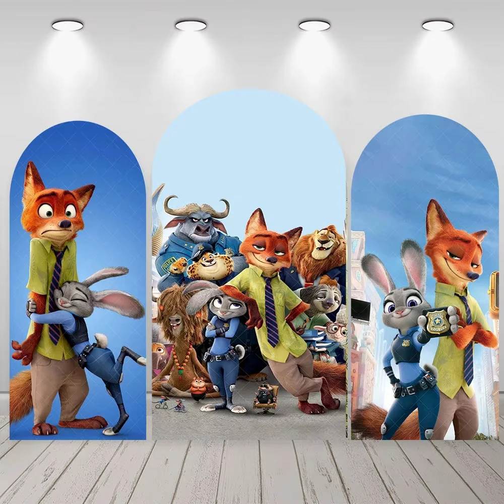 Zootopia arco pano de fundo disney tema judy nick festa decoração foto fundo aniversário casamento chá de bebê evento suprimentos