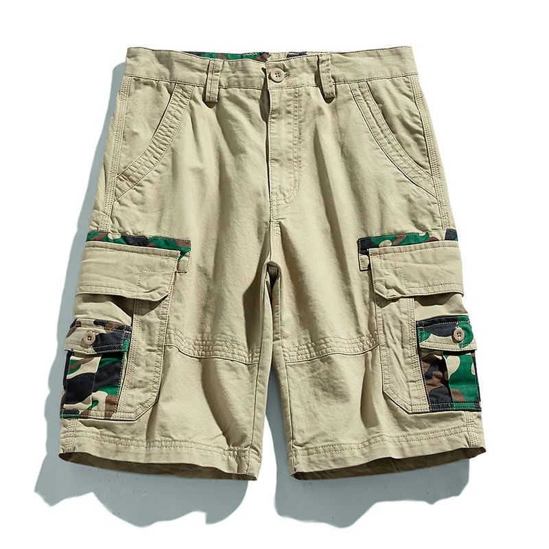 Summer Men's Washed Work Shorts Multi-pocket Europe And The United States Foreign Trade Casual Straight Sports Five-point Pants