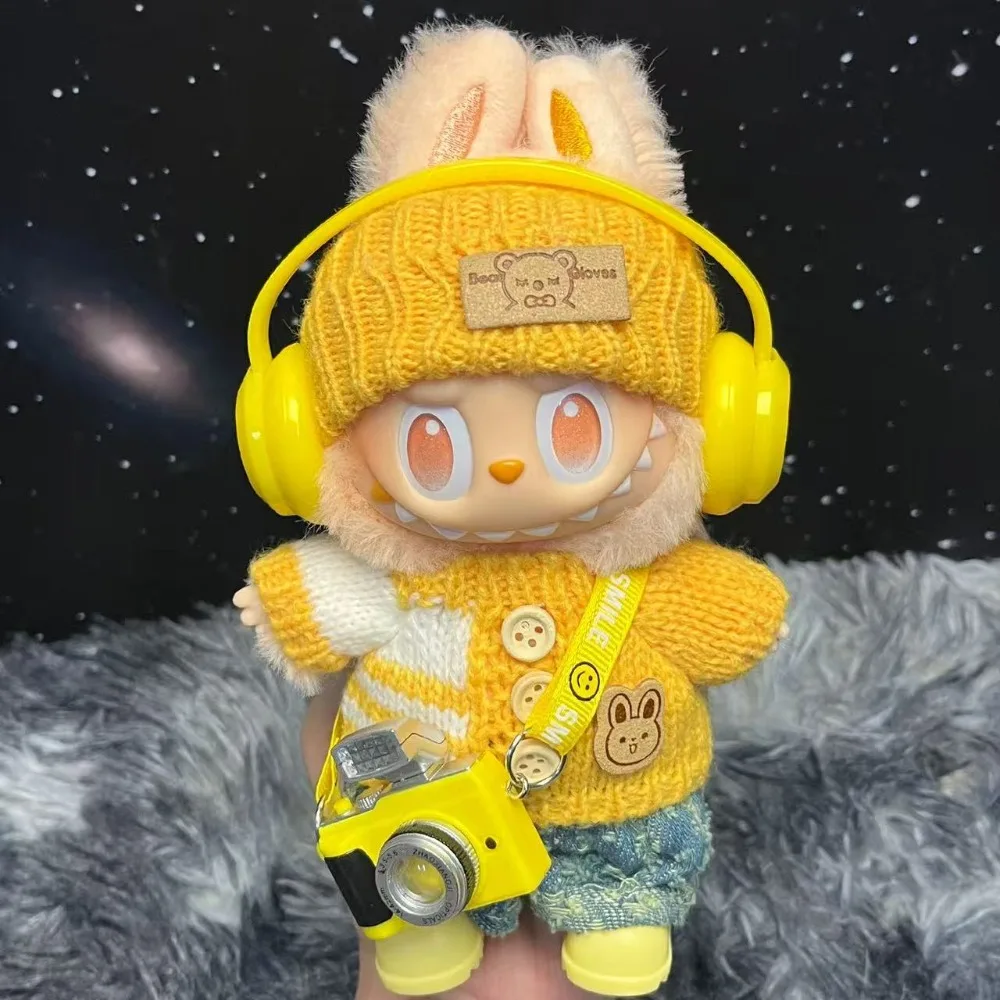 

For Labubu V1 V2 Idol Cute Doll Clothes Fashion Sweater Outfit Accessories Sitting Party Pink White