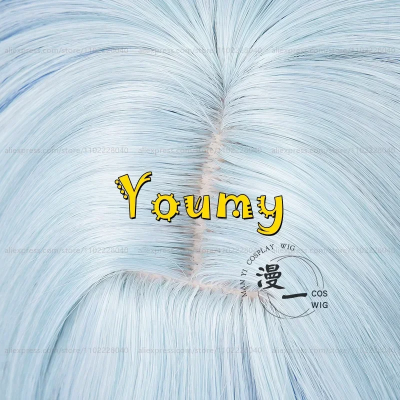 Wig The Shorekeeper Rambut Panjang 74Cm Wig Gradien Biru Cosplay Anime Wig Sintetis Tahan Panas untuk Wanita Dewasa Pesta Permainan Peran