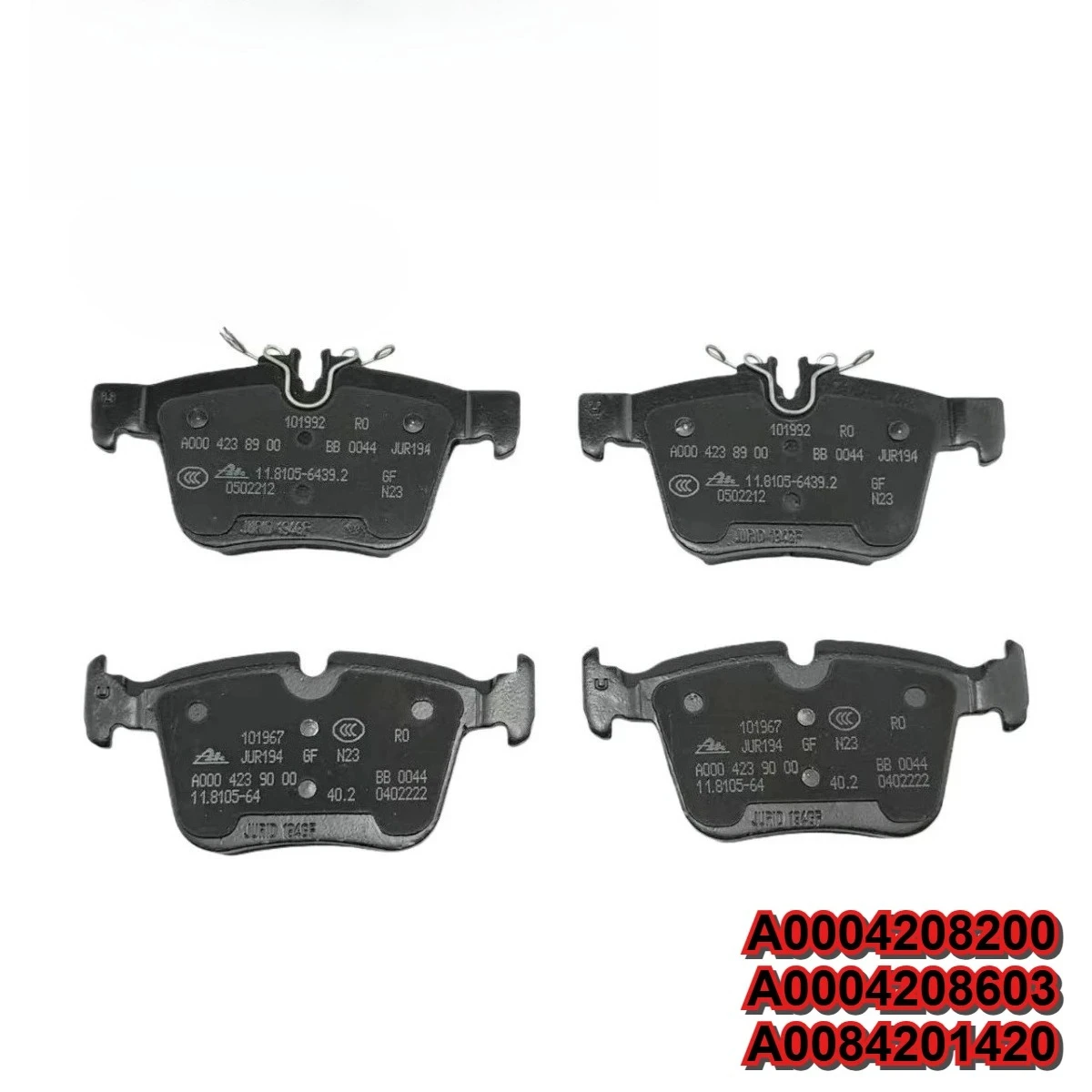 

A0004208200 A0004208603 A0084201420 Disc Brake Pads Low Noise Stable Friction Wear Resistant Replacement Parts