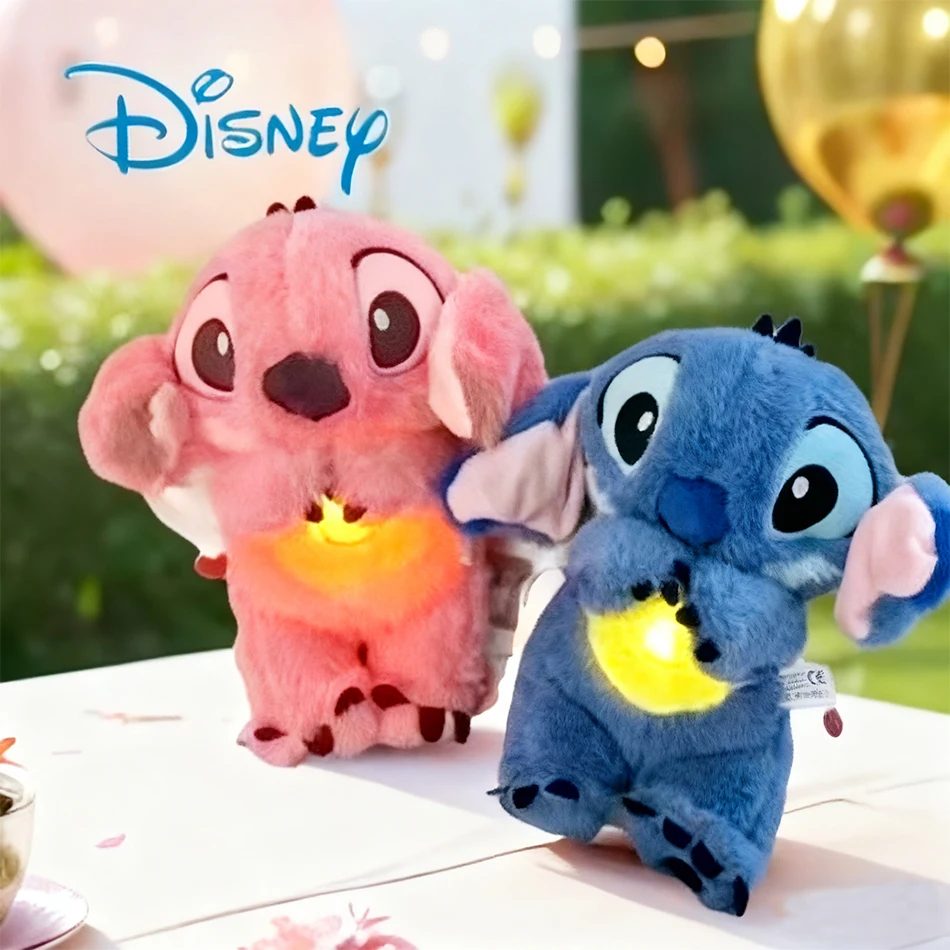

Kawaii Stitch Plush Doll Baby Sleeping Companion Sound Soothing Musical Kawaii With Air Bag and Light Doll Breathing Toys Gifts