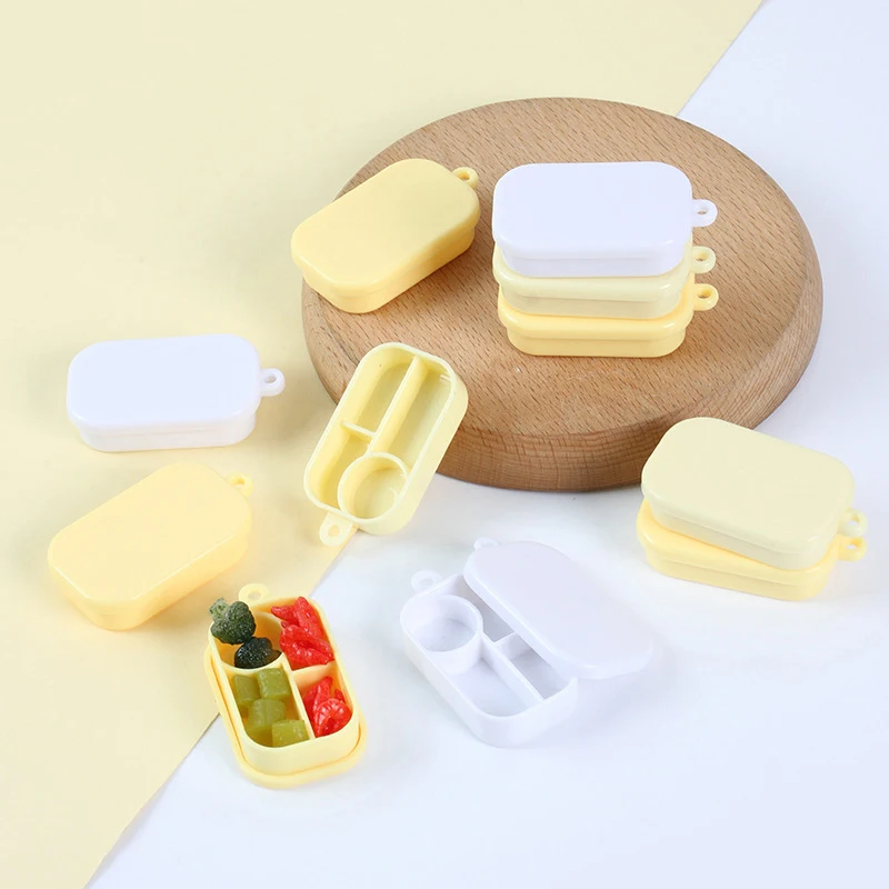 3 pezzi in miniatura per casa delle bambole, scatola per il pranzo, casa delle bambole, cucina, cibo, accessori per decorazioni, giocattoli per scene di casa delle bambole