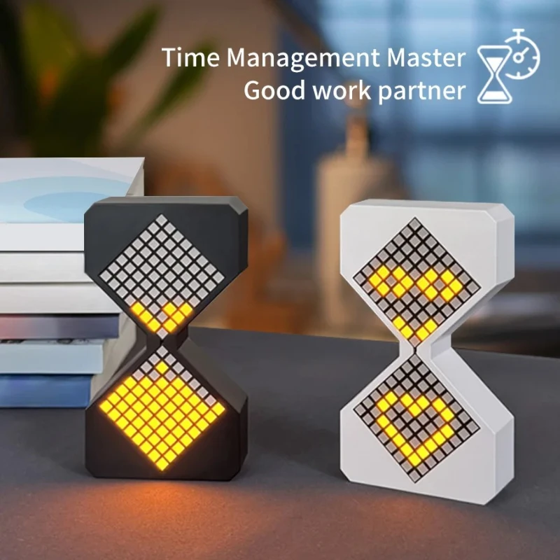 

Creative Electronic Timer 3D Hourglass Ornament For Bedroom Kitchen Workshop My World Pixel Style Ambient LED Night Lights