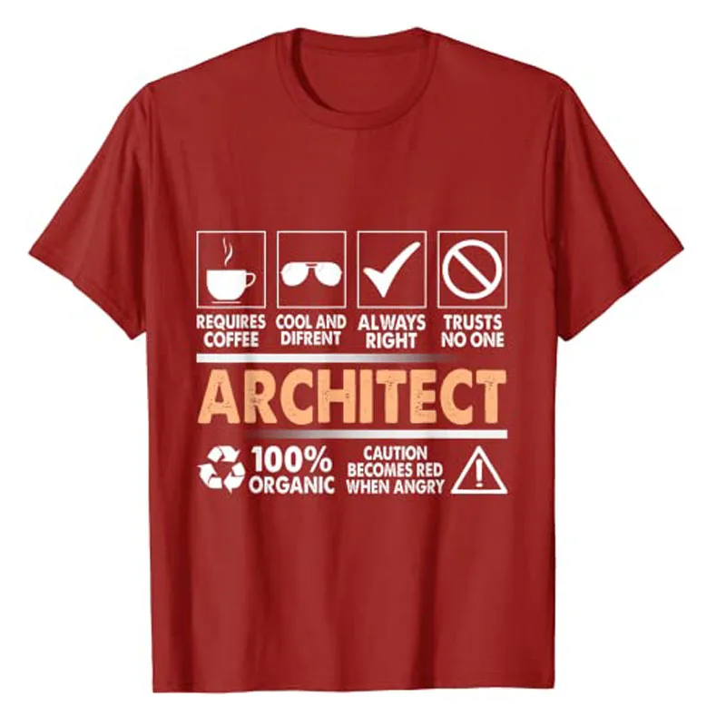 Architect Definition, Funny Architecture Design, Architectura T-Shirt Life Style Graphic Tee Short Sleeve Outfits Novelty Gifts