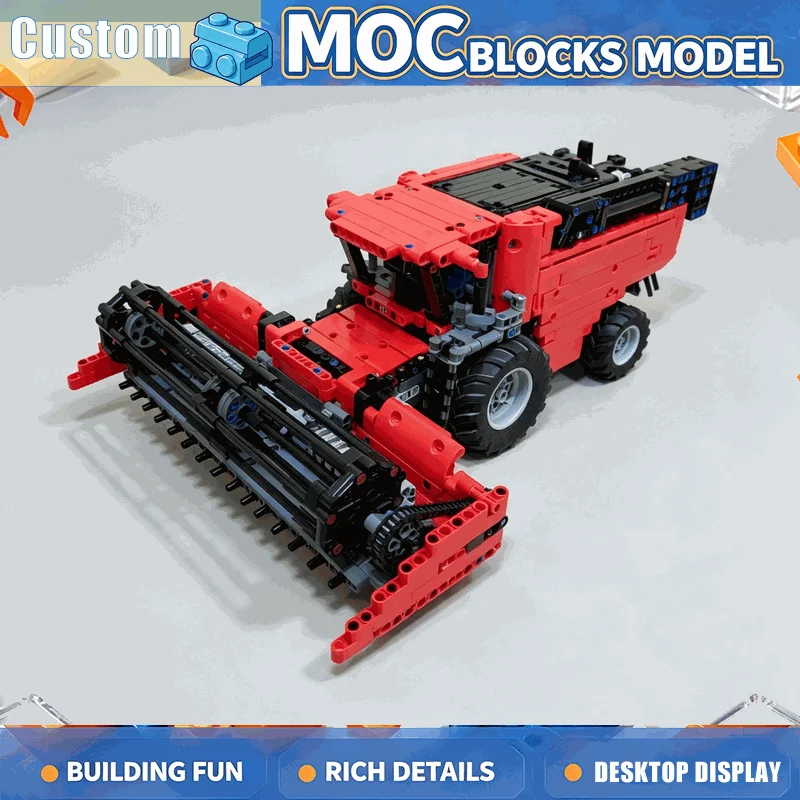 1955PCS Farm Combine Harvester Building Blocks Agricultural Vehicle Model DIY Assembly Brick Creative Educational Display Gift