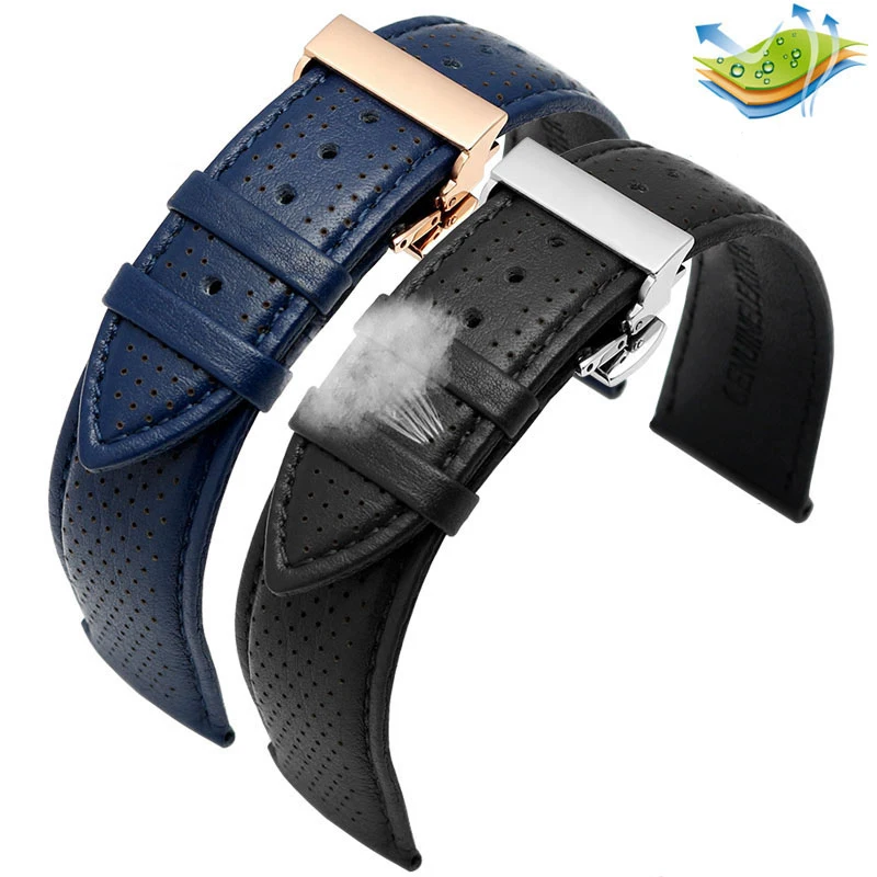 

Butterfly buckle Leather Watch Band For A-rmani AR1674 AR0382 AR2447 Cowhide Watch Strap Men and Women Bracelet 18MM 20MM 22MM