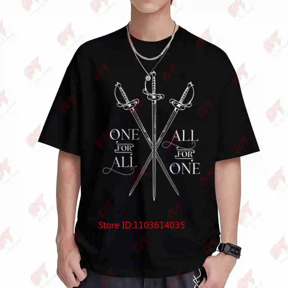 Three Musketeers One For All Dumas Short Sleeve Tee 100% Cotton T-Shirt