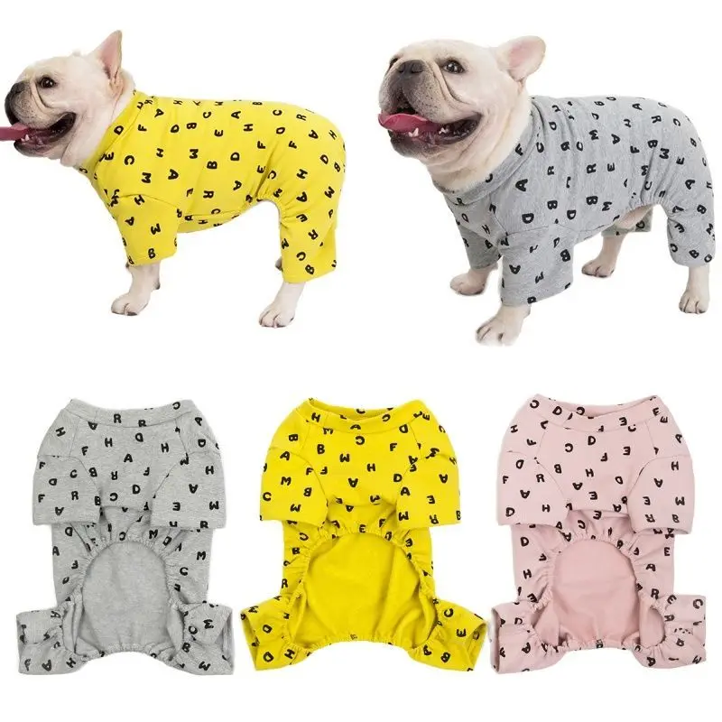 

Cotton Pajamas for Dog, Jumpsuit, Pug, French Bulldog, Schnauzer Clothing, Pet Outfit, Overall, Poodle, Bichon