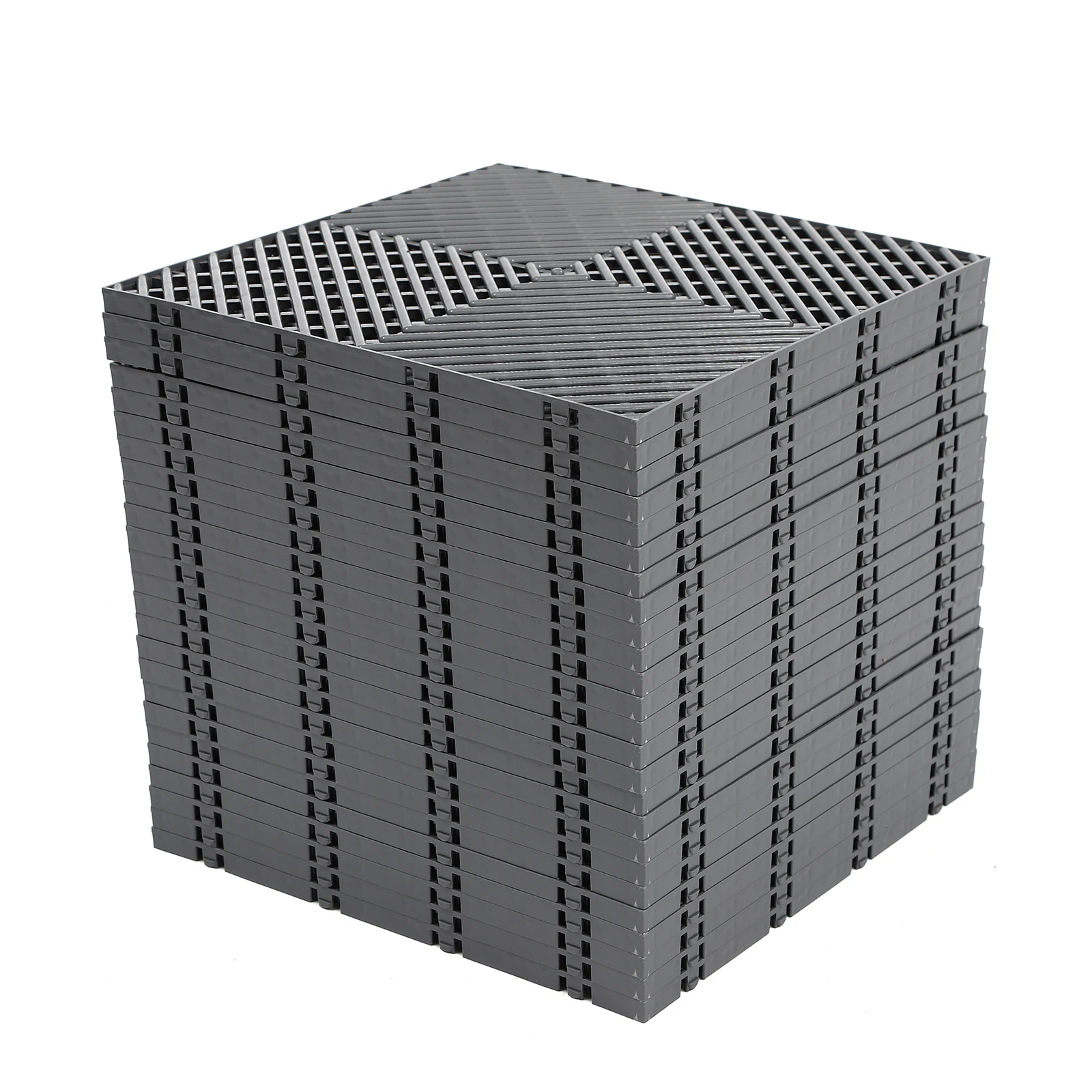 

A Set of 25 Pcs Interlocking Tiles,12'' X 12'' PP Drainage Interlocking Flooring Tiles,Non-Toxic Neat Gear Edges Mats