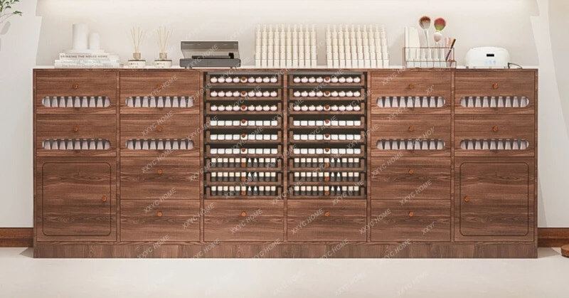 

New Nail Art Display Cabinet Nail Polish Storage Cabinet Integrated Drawer Floor Locker