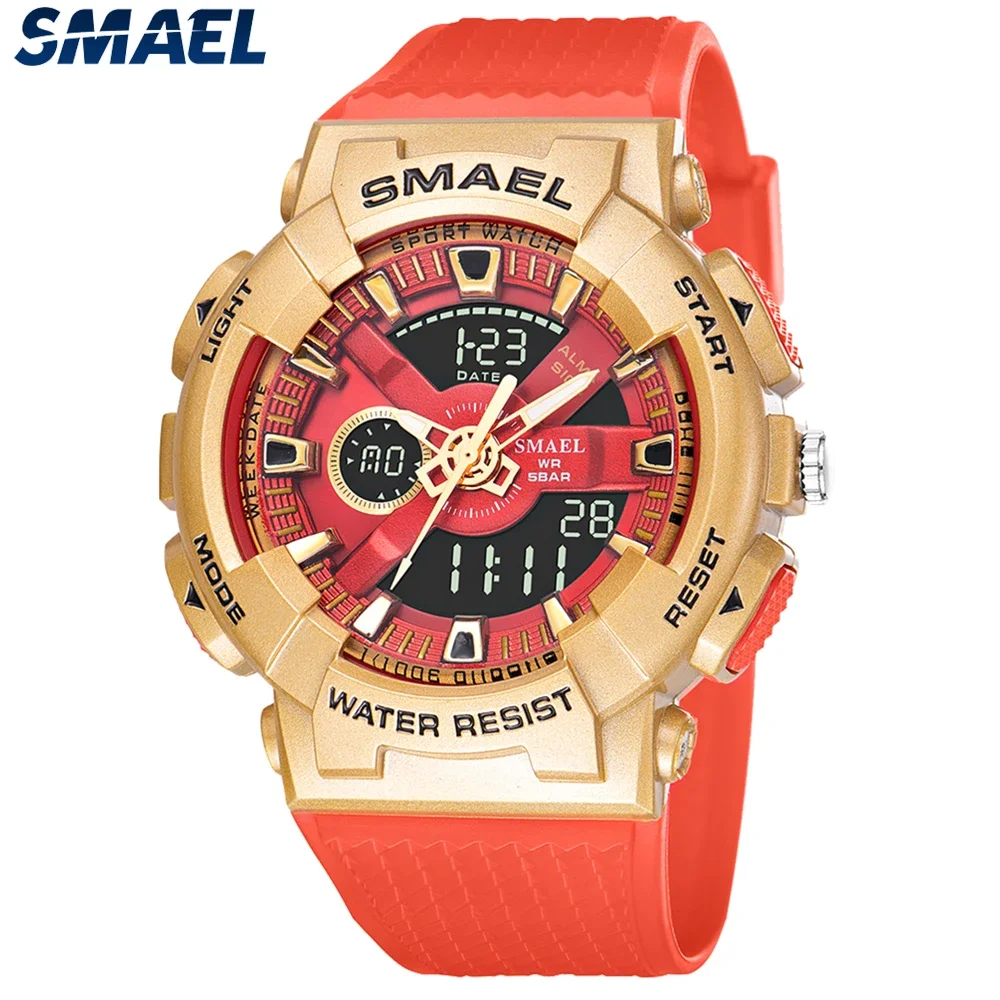 

SMAEL Watch For Men, Oversized Outdoor Sport Man Wrist Watches, Shock Resistant 54mm Dual Display Analog Digital Clock 8006