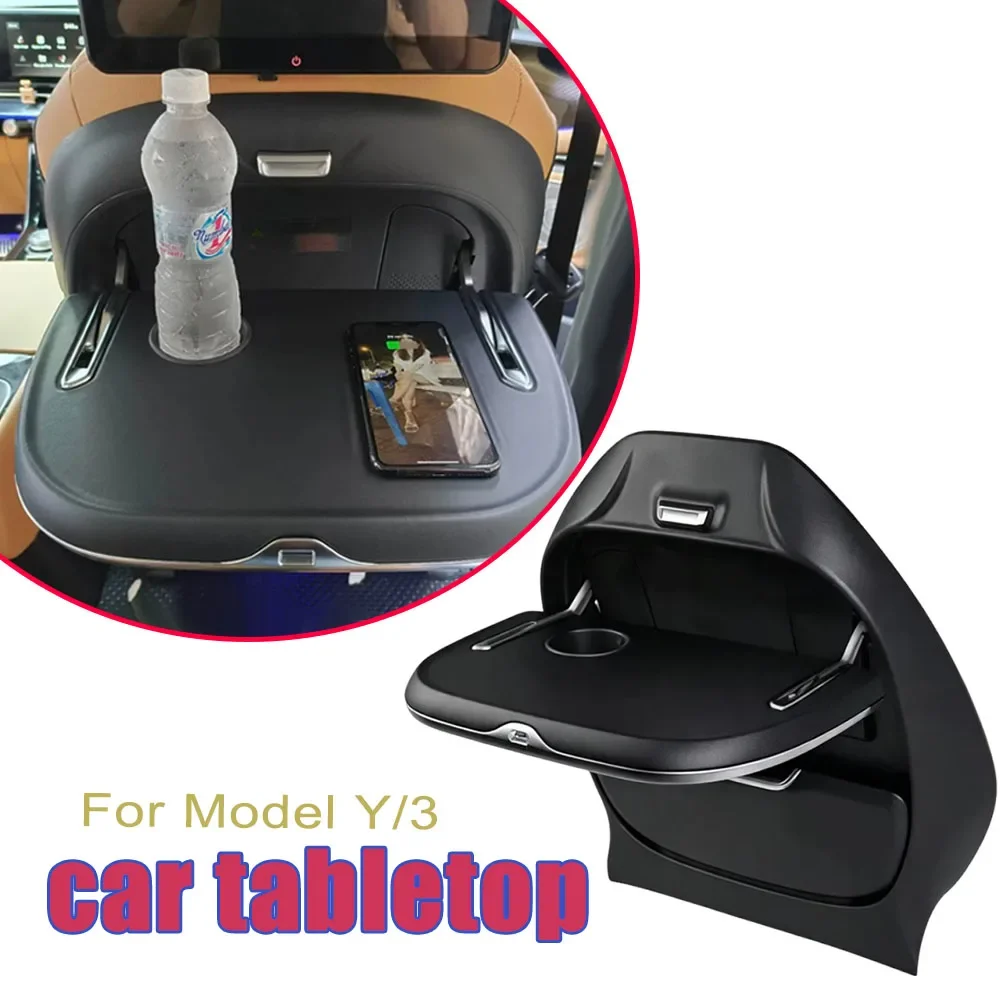 Multifunctional Foldable Rear Seat Tray Table for Tesla Model 3 /Y Car Back Desk Business Office Work Auto Accessories