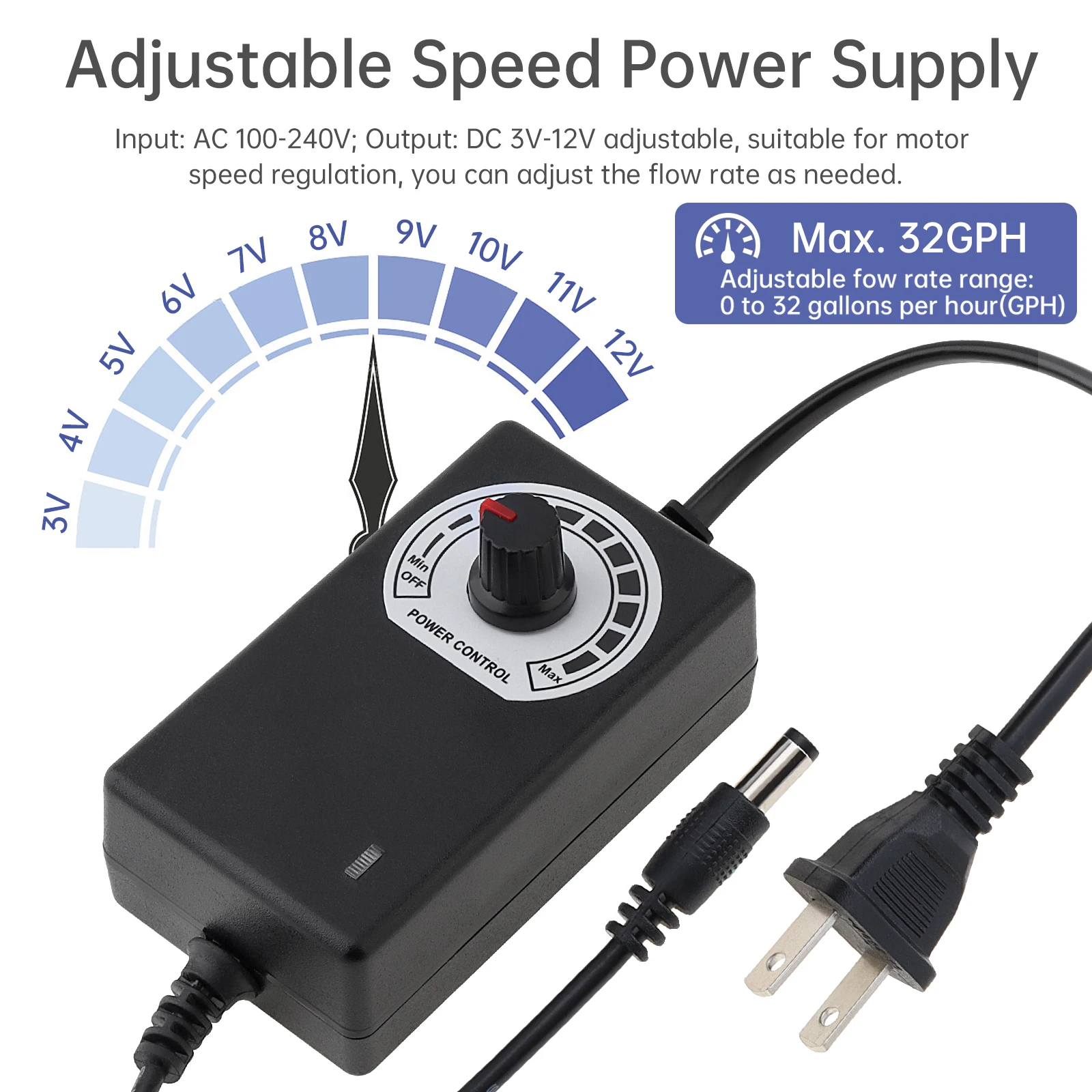 Auto Siphon Self Priming Electric Pump 100-240V Adjustable Speed Electric Water Transfer Pump Kit for Ice Maker Coffee Machine