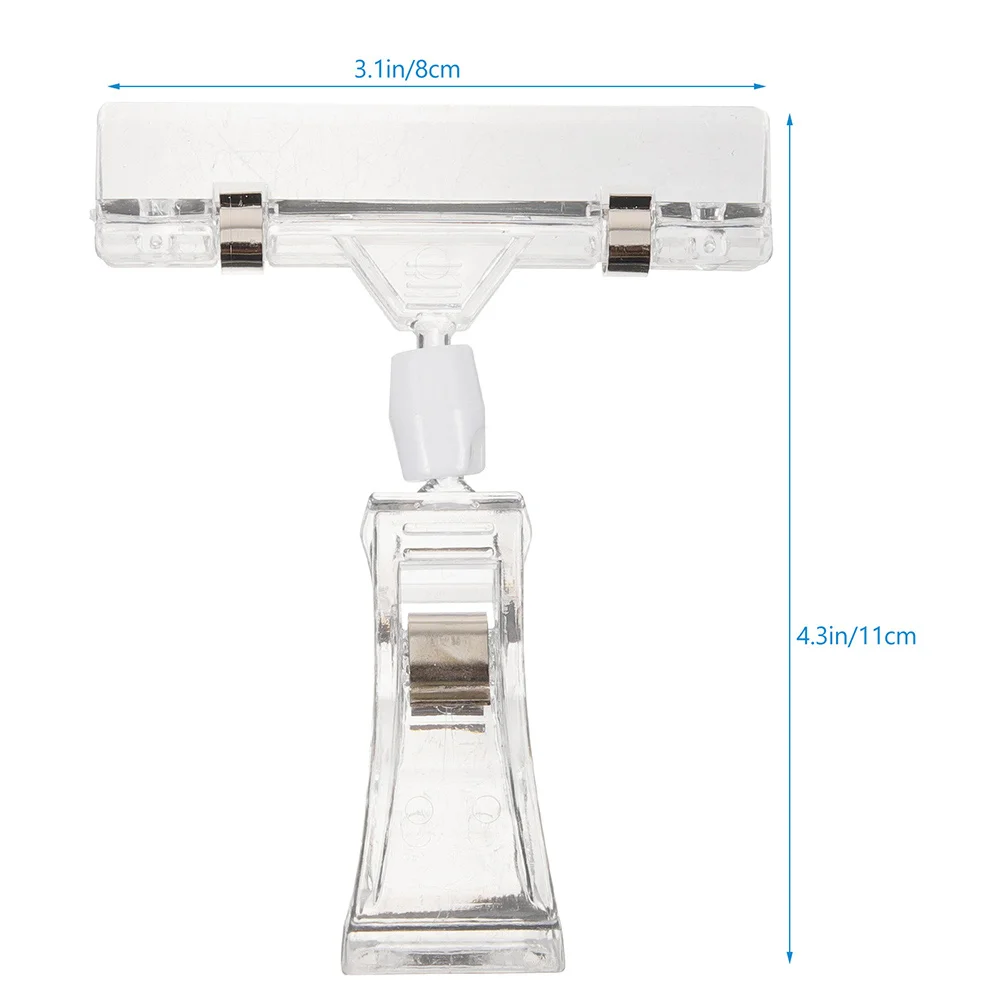 Price Tag Holder Rotating Folder Labels Merchandise Sign Display Mini Clip Double Sided Clips Mechanical Transparent