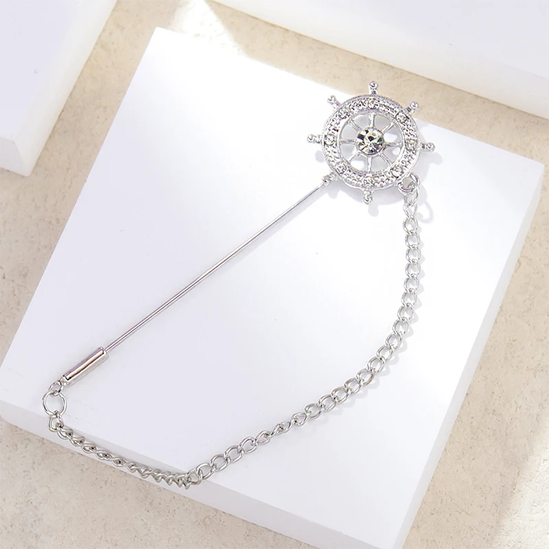 1pc Vintage Brooch Unisex Blazer Insert Single-Stitch Corsage Mourning Brooch For Women Men