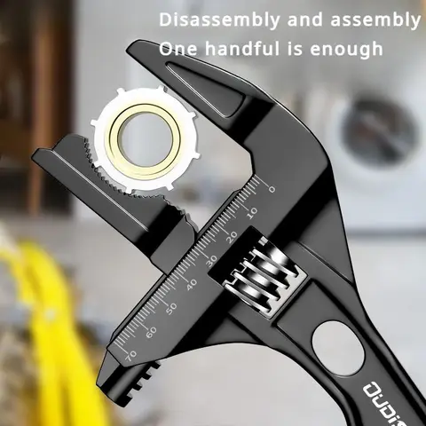 OUDISI 다기능 조절 렌치 이중/사중 사용 대형 오픈 엔드 알루미늄 합금 가정용 욕실 렌치