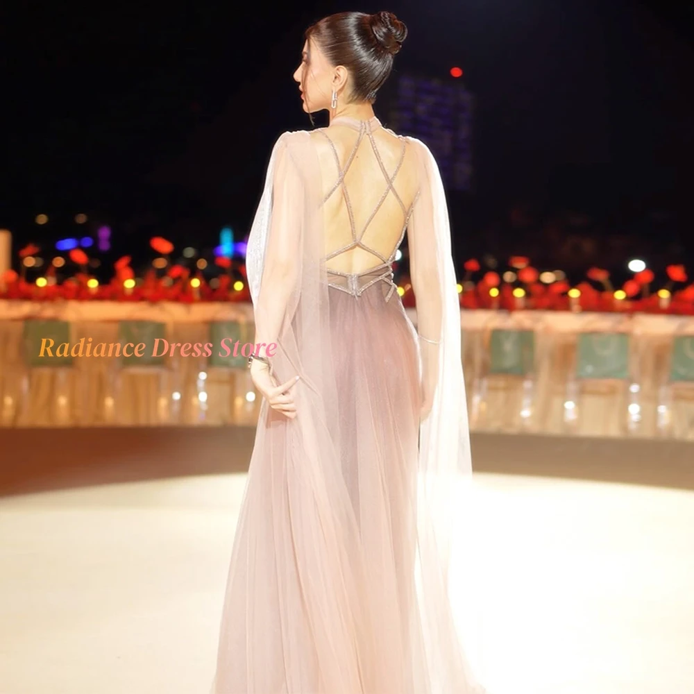 Customized Fashion Tulle Evening Dress Temperament Halter Sleeveless Homecoming Dresses Exquisite Special Occasion Gowns