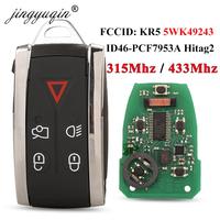 jingyuqin 315/434Mhz 5WK49243 Remte Key 5 BTN Fob For Jaguar XF XFR XK XKR X-TYPR S-TYPE 2007-2012 ID46 PCF7953A Keyless Entry