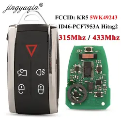 jingyuqin 315/434Mhz 5WK49243 Remte Key 5 BTN Fob For Jaguar XF XFR XK XKR X-TYPR S-TYPE 2007-2012 ID46 PCF7953A Keyless Entry