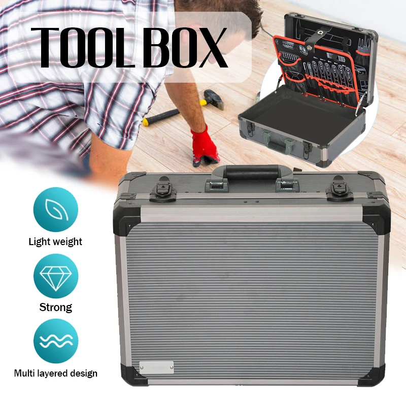 Imagem -06 - Portátil Alumínio Hard Case Segurança Impermeável Tool Box Hardware Tool Box Mala Organizer Resistente ao Impacto Case