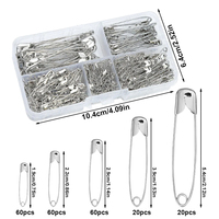 MIUSIE 220/260PCS Safety Pins Different Sizes to Meet a Variety of Needs Silver Safety Pin Sharp Clothes Safety Pin Sewing Kits